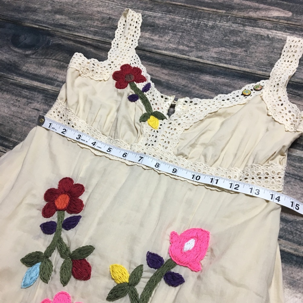 Joystick Dress Hand Stitched Floral Size Medium - Picture 6 of 8